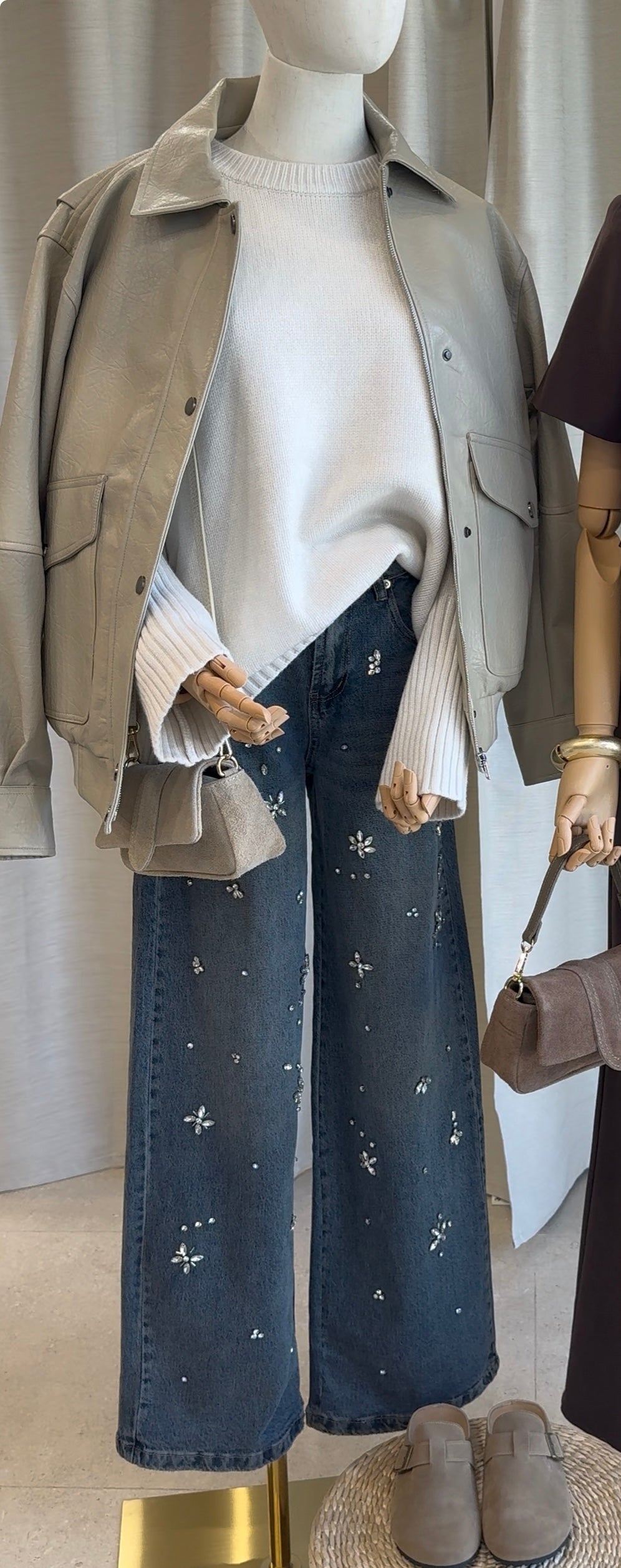 Jeans con Applicazioni Strass