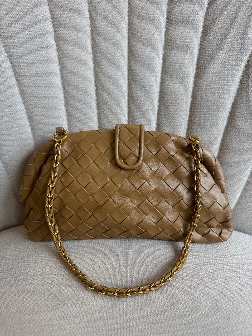 Clutch Intrecciata Senape